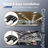 Bbounder 10 Pack Linkable LED Utility Shop Light, 4400 LM, 6500K Cool Daylight, 4 FT, 48 Inch Integrated Fixture for Garage, 40W Equivalent 250W, BBOUNDER