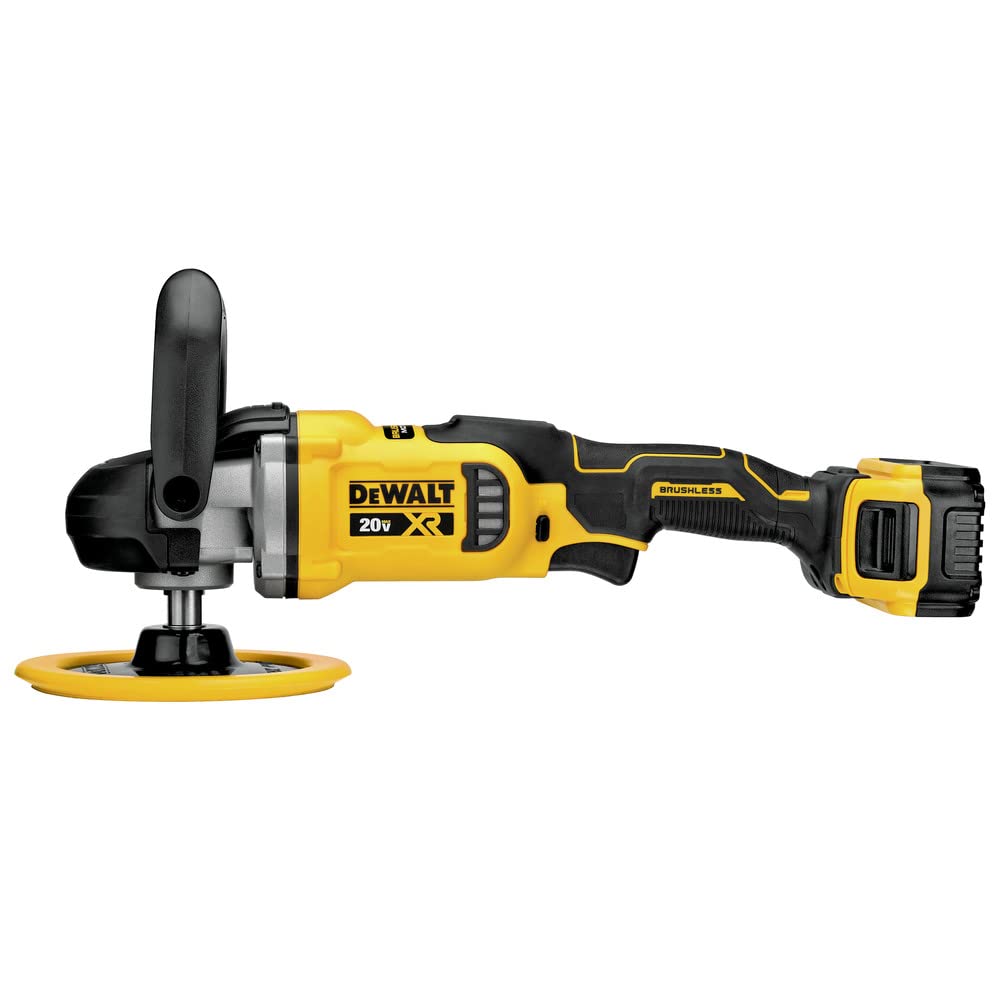 DEWALT 20V MAX* XR Cordless Polisher Kit, Rotary, Variable Speed, 7-Inch, 180 mm (DCM849P2) DEWALT