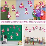 chiazllta 30 Packs Valentine's Day Craft Kits DIY Gnome Art Craft for Preschool Kids, Valentine's Make Your Own Gnome Paper Craft Set for Home Class chiazllta