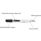 Utility Knife, DAT Series-X Portable Box Cutter, Fine Point Arts and Crafts Blade for Precision Cutting, with 10 Blade Pieces (White, 1 Cutter 10 DAT