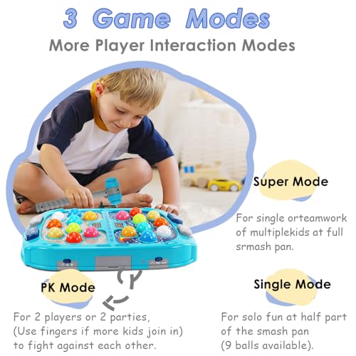 Whack Mole Game for Toddlers, Toys for 3+ Year Old Boys, Interactive Pounding Toy for Kids, 9 Speeds for Beginners/The Skilled/Experts to Challenge, Pafolo