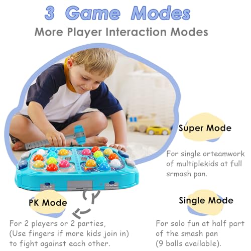 Whack Mole Game for Toddlers, Toys for 3+ Year Old Boys, Interactive Pounding Toy for Kids, 9 Speeds for Beginners/The Skilled/Experts to Challenge, - WoodArtSupply