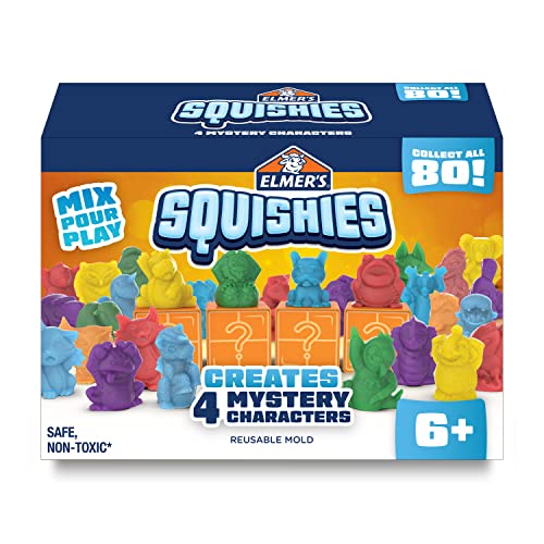 Elmer’s Squishies Kids’ Activity Kit, DIY Squishy Toy Kit Creates 4 Mystery Characters, Kids Crafts and Art Supplies Christmas Gift for Kids,Stocking Elmer's