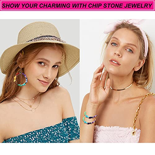 600PCS Crystal Stone Beads for Jewelry Making, Natural Chip Stone Beads 5-8mm Irregular Gemstones Multicolored Rock Loose Beads for Ring, Earrings, CEALXHENY