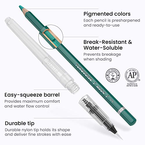 Arteza Watercolor Drawing Art Set, Watercolor Pencils and Foldable Canvas Paper Bundle Painting Set, DIY Kit, Art Supplies for Artists & Hobby ARTEZA