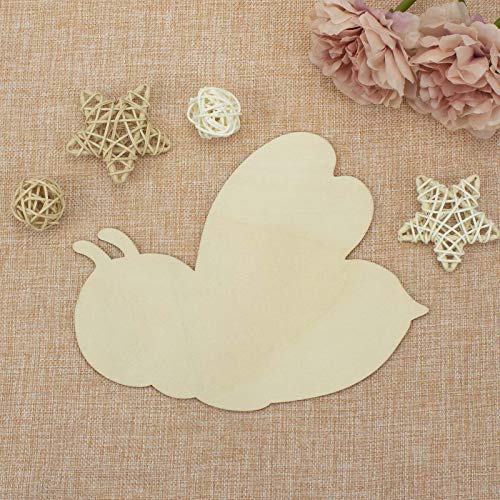 JANOU 6pcs Bee Shaped Wood DIY Craft Cutouts Honeybee Unfinished Wooden Blank Wood Embellishments Ornaments for Baby Shower Birthday Christmas Party JANOU