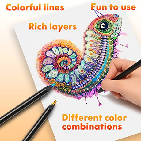 nsxsu 12 Colors Rainbow Pencils, Jumbo Colored Pencils for Adults, Multicolored Pencils for Art Drawing, Coloring, Sketching, Pre-sharpened(Pack of nsxsu