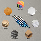 Genmitsu 5PCS V-Groove CNC Router Bits, Degree 20/30/45/60, 1/8'' Shank Nano Blue Coating End Mills, for Wood Carving Milling, VG05B Genmitsu