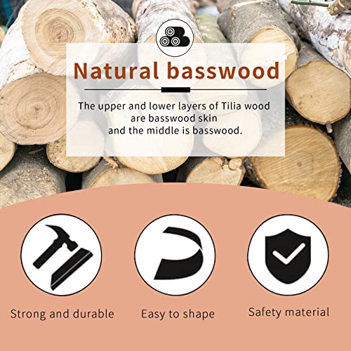 WYKOO 10 PCS Basswood Plywood, 12 x 12 Inch Craft Wood, Premium Unfinished Wood Sheets for Crafts, Hobby, Model Making, Wood Burning and Laser WYKOO