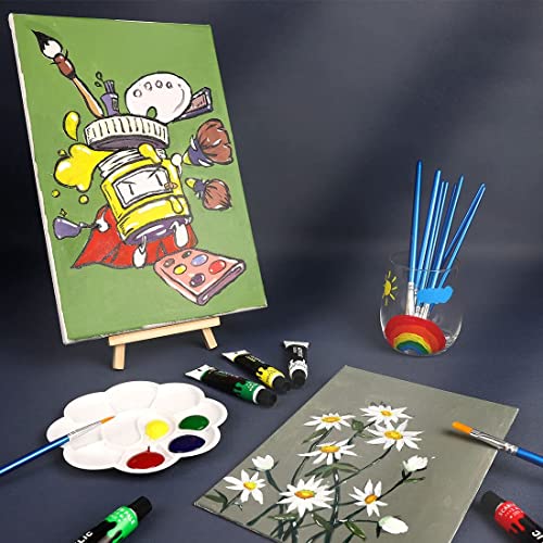 Colorful Acrylic Painting Kit - Paint Supplies Set with 24 Colors, 30 Brushes, 5 Canvases, 1 Pad, 2 Palette, 2 Sponge & 1 Wood Easel - Art Acrylic