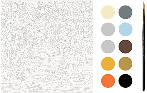 Plaid Fall Landscape Modern Kit, 14" x 14" Paint by Numbers for Adults and Kids, Easy-to-Follow DIY Crafts, Art Supplies with A Textured Finish, Plaid