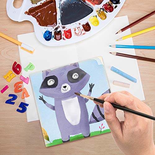 Owevvin 6 Pack 8 x 8 Inch Unfinished Wood Cradled - Wooden Canvas Panels Boards for Painting, Drawing and DIY Crafts Projects Owevvin