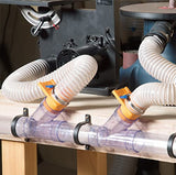 POWERTEC 70304 2-1/2” Dust Collection Fittings Network w/Reducer, Blast Gates, Pipes, 90-Degree Elbow Connector, Y-fittings, Mounting Brackets POWERTEC