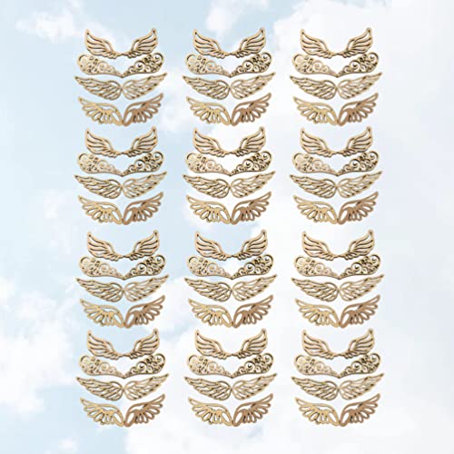NOLITOY 80pcs Unfinished Wooden Angel Wings for Crafts Small Angel Wings for Crafts Angel Wings Wood Cutouts Craft Wings Christmas Party Supplies NOLITOY