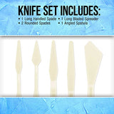 U.S. Art Supply 5-Piece Plastic Artist Spatula Palette Knife Set - Knives, Trowels, Use for Mixing, Spreading, Scratching, Applying Oil, Acrylic US Art Supply