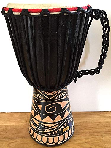 Djembe Drum African Bongo Drum Hand Drum LARGE SIZE 16" High - Jive® Brand - PROFESSIONAL SOUND/QUALITY - Carved Jive