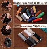 628Pcs Leather Working Tooling Set for Beginners, Starter Leather Working and Tool Supplies with Leather Pony, Tooling Box, Punch Tools, Sewing Tikjiua