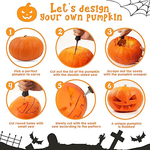 Halloween Pumpkin Carving Kit Tools - 9 PCS Premium Stainless Steel Pumkin Knive Set Heavy Duty Carving Tools for Halloween Decorations, TAVOLOZZA Tavolozza Fine Arts