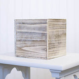 Wood Planter Box, Rustic Whitewash, 6 Inch, Wedding Decor and Floral Arrangements, Country House Charm, Plastic Liners, Wooden Square, Natural Style, Yasirona