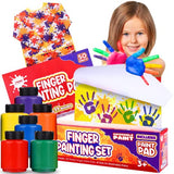 J MARK Complete Toddler Washable Finger Paint Set, Large Finger Paint Pad, Tempera Finger Paints, Smock and More J MARK