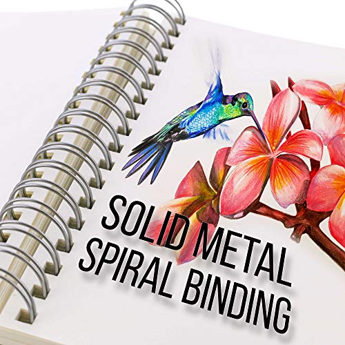 U.S. Art Supply 8" x 10" Top Spiral Bound Sketch Book Pad, Pack of 2, 100 Sheets Each, 60lb (100gsm) - Artist Sketching Drawing Pad, Acid-Free - U.S. Art Supply