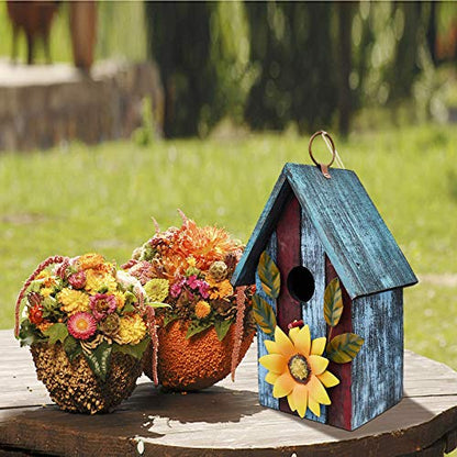 Morning View Wooden Bird Houses for Outside Decorative Hanging Birdhouse Spring for Yard Garden Patio Outdoor Small Birds Bluebird Finch Cardinals - WoodArtSupply