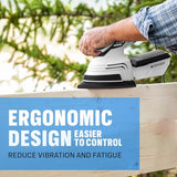 Bielmeier Electric Sander with 12-Piece Sandpaper(60 Grit×3,80 Grit ×3,100 Grit×3,120 Grit × 3) with Efficient Dust Collection System Bielmeier