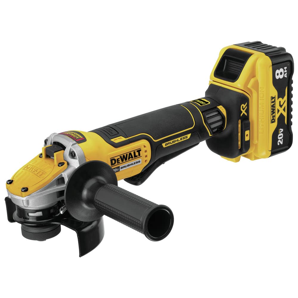 DEWALT 20V MAX* XR Angle Grinder, Trigger Switch, Power Detect Tool Technology Kit, 4-1/2-Inch to 5-Inch (DCG415W1), Grey,yellow,black - WoodArtSupply