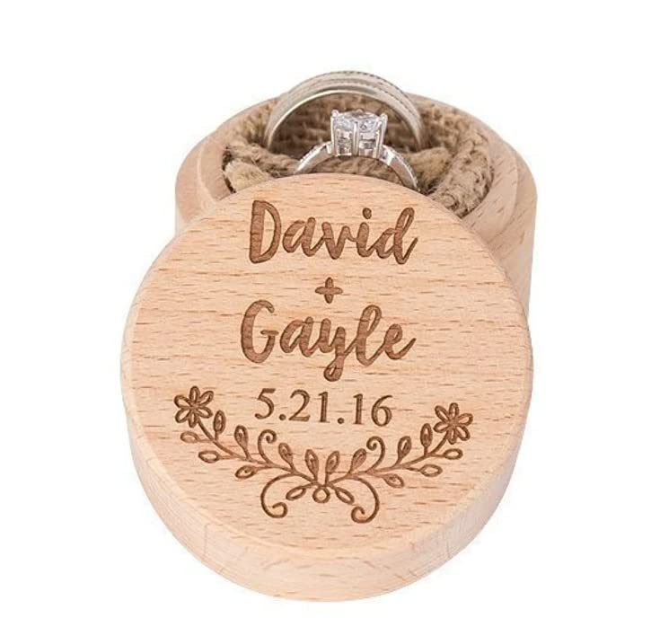 Personalized Wedding Ring Box, Wooden Ring Box, Ring Bearer Box, Wedding Ring Holder, Custom Ring Box, Engagement Ring Box WoodArtSupply