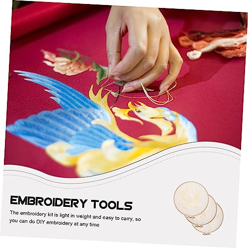 VILLCASE 3 Sets Embroidery Material Pack Punch Needle Embroidery Kits Beginner Embroidery kit Unfinished Stitchwork Art Craft kit for Kids Handy VILLCASE
