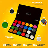 Zenovika Face Painting Kit for Kids - Non-Toxic and Hypoallergenic Face Paint Kit with 24 Colors, Stencils, Book, and Professional Halloween Makeup Zenovika