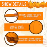 32 Pcs Thanksgiving Wooden Pumpkin Cutouts Unfinished Pumpkin Wood Crafts Pumpkin Wooden Ornaments Thanksgiving Wood Pumpkin Decorations for Painting Gerrii