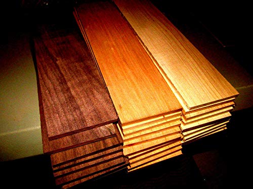 Parahita Store - Multipak 27 Pcs 12" X 3" X 1/4" Kiln Dried Sanded Thin Walnut, Cherry, & Red Oak - Premium Quality Wood - Wood Working - Unfinished