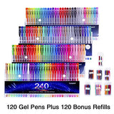 Gel Pens,Tanmit Gel Pens Set, 120 Colored Gel Pen plus 120 Refills for Adults Coloring Books, Drawing, Art Projects (No Duplicates) TANMIT