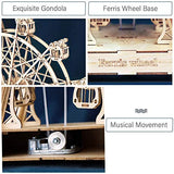 Rolife Ferris Wheel Music Box 3D Wooden Puzzle Kit for Adults and Kids Rolife