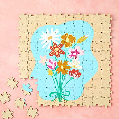 100 Blank Wooden Puzzle Pieces for Crafts, DIY Art Projects, Unfinished Customizable Jigsaw Wood Puzzle to Draw On