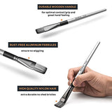 Nicpro 12 PCS Acrylic Paint Brushes Adult Art Paint Brush Set for Watercolor Oil Gouache Face Body Craft Miniatures Painting,Paintbrushes Nicpro