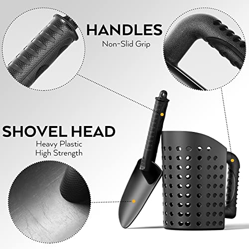 INCLY Sand Scoop & Shovel, Detecting Accessories for Kid & Adult Metal Detector, Sand Sifter Treasure Hunting & Digging Tool at The Beach & More, INCLY