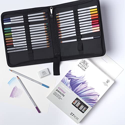 Winsor & Newton Studio Collection, 27 Piece Colour Pencil Wallet, Multi Winsor & Newton