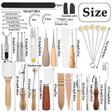 Leather Craft Tools, 60 Pieces Leather Working Tools and Supplies with Storage Bag Cutting Mat Prong Punch Groover Edge Creaser Stamping Carving BAGERLA