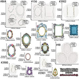 FUNSHOWCASE Vintage Frame Silicone Molds 6 Bundle Set 12-Cavity, for Sugar Paste, Chocolate, Fondant, Resin, Polymer Clay, Gumpaste, Wax FUNSHOWCASE