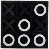 Deco 79 Wood Tic Tac Toe Game Set with White Os, 14" x 14" x 2", Black Deco 79