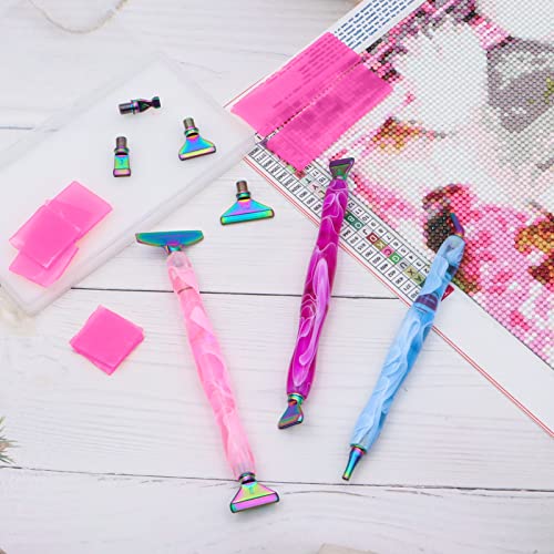 ZYNERY 27 PCS Diamond Painting Pens Kit, 12 PCS Metal Screw Thread Tips Stainless Steel Tips with 12 Clay, Diamond Art Pens 5D Diamond Painting Tools ZYNERY