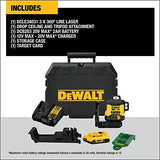 DEWALT 20V MAX Laser Level Kit, Cross Line Laser, 3x360, Green (DCLE34031D1) DEWALT