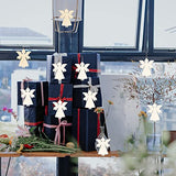 Angel Shape Wooden Christmas Blank Wood with Twines Art Unfinished Ornaments for Christmas Wedding Birthday Party Christmas Thanksgiving Day Zontween