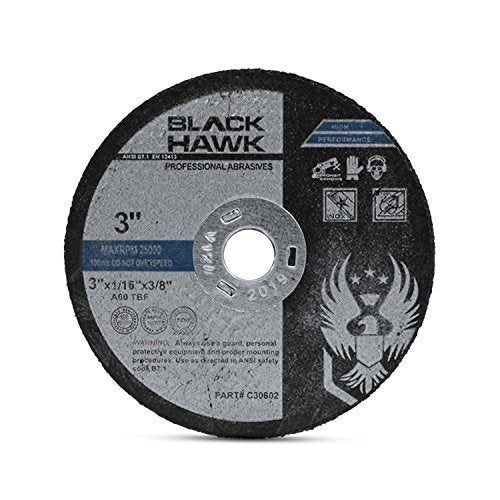 BHA Metal and Stainless Steel Cut Off Wheels for Die Grinders, 3” x 1/16” x 3/8” - 25 Pack - WoodArtSupply