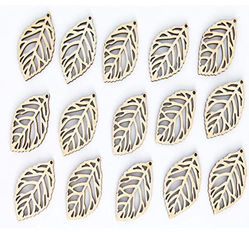 ALL SIZES BULK (12pc to 100pc) Unfinished Wood Wooden Laser Cutout Leaf Leaves Dangle Earring Jewelry Blanks Shape Crafts Made in Texas Texan Wood Crafts