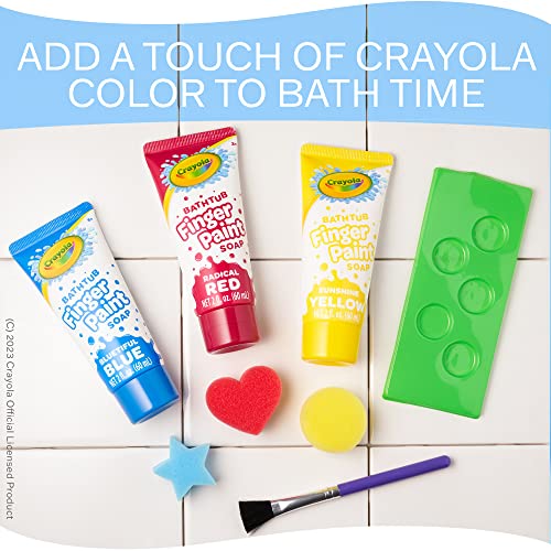 Crayola Bath Tub Mini Paint Set - Brushes, Sponges,& Wash Away Finger Paints - WoodArtSupply