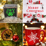 YEAJON 25Pcs Christmas Stencils 4x4 Inch for Painting on Wood Slice, Fabric, Paper, Windows, Cards, DIY Christmas Ornaments, Reusable Merry Christmas YEAJON