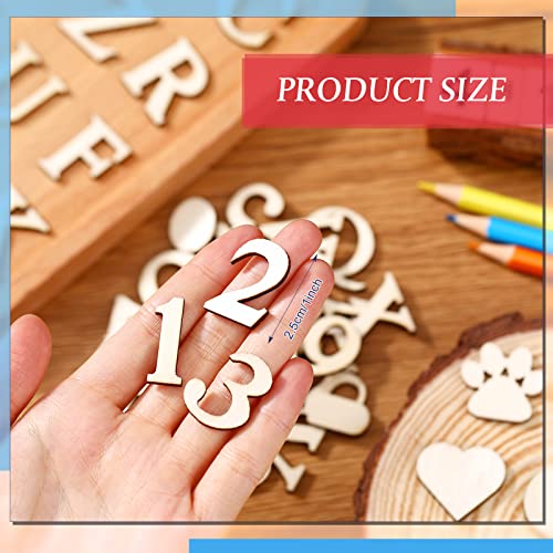 592 Pieces 1/2 Inch Mini Wooden Alphabet Letters and Unfinished Wood  Numbers